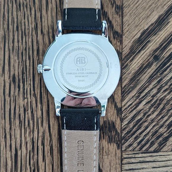 AIBI Men`s Classic Silver Simple Analog Quartz Date Black Watch - Picture 4 of 5